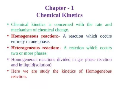 Chapter - 1 Chemical Kinetics