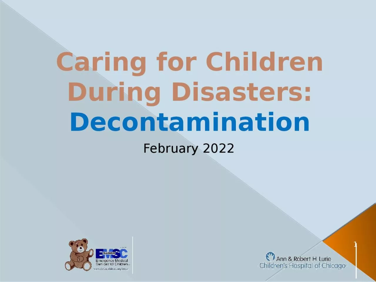 PPT-Caring for Children During Disasters: