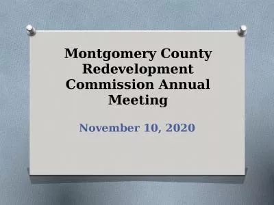 Montgomery County Redevelopment Commission Annual Meeting