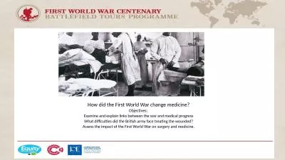 How did the First World War change medicine?