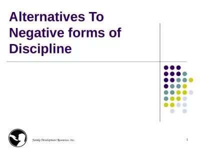 Alternatives To Negative forms of Discipline