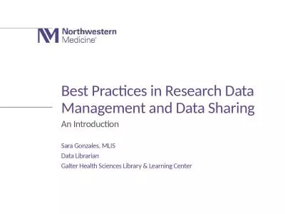 Best Practices in Research Data Management and Data Sharing