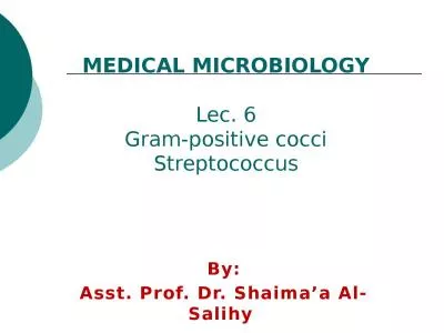 MEDICAL MICROBIOLOGY Lec