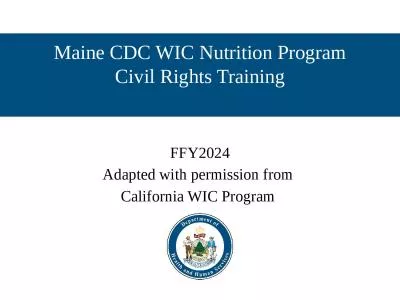 Maine CDC WIC Nutrition Program