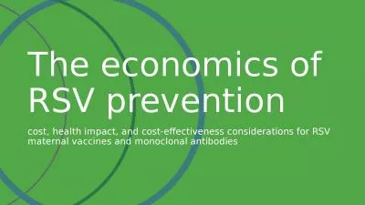 The economics of  RSV prevention