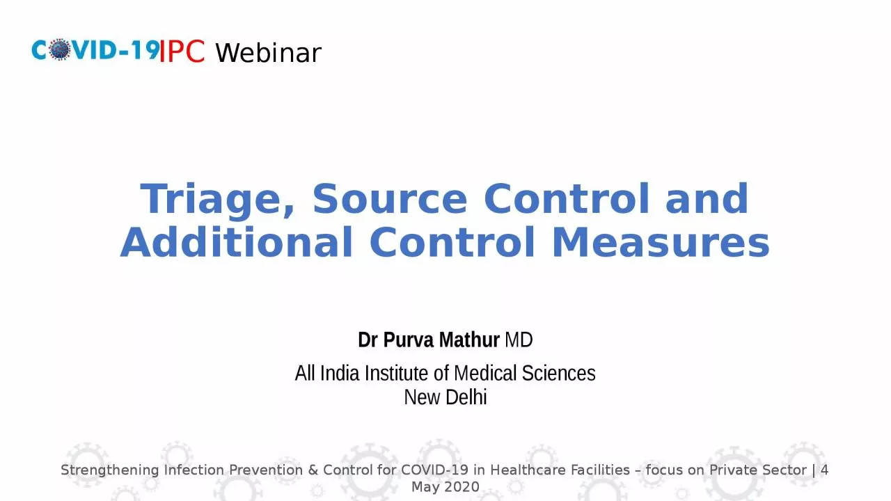 Triage, Source Control and Additional Control Measures