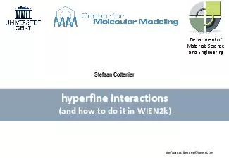 hyperfineinteractions(and howto do in WIEN2k)stefaan.cottenier@ugent.b