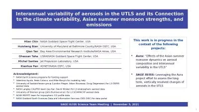 Interannual variability of aerosols in the UTLS and its Connection to the climate variability, Asia