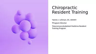 Chiropractic Resident Training