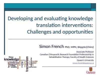Developing and evaluating knowledge translation