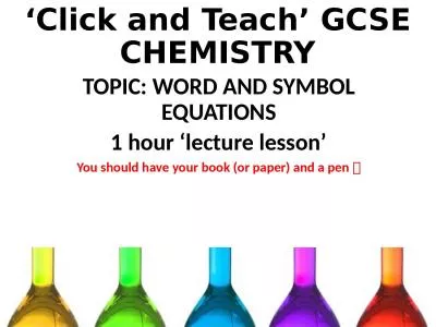 ‘Click and Teach’ GCSE CHEMISTRY