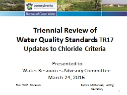 Triennial Review of  Water Quality Standards