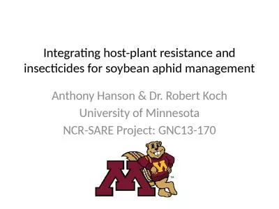 Integrating host-plant resistance and insecticides for soybean aphid management