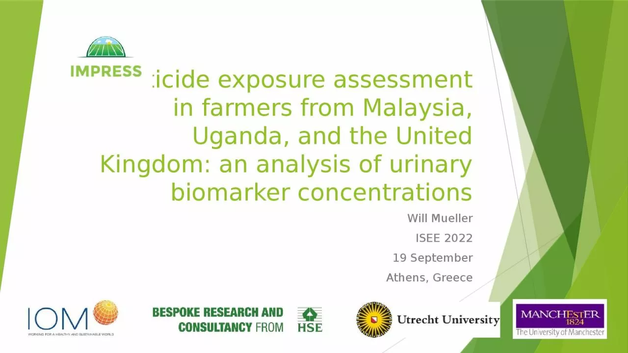 Pesticide exposure assessment in farmers from Malaysia, Uganda, and the United Kingdom: