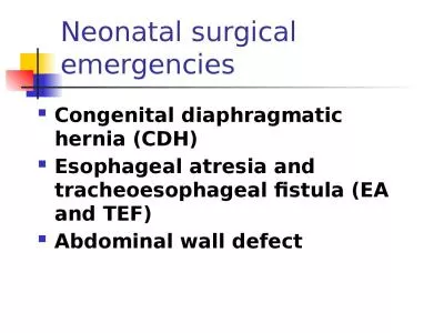 Neonatal surgical emergencies
