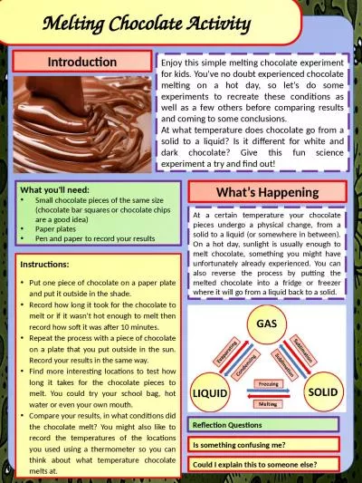 Melting Chocolate Activity