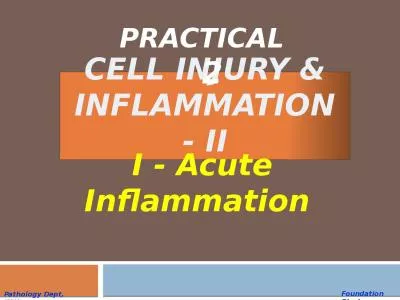 CELL INJURY & Inflammation - II