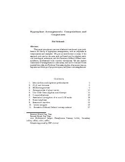 HyperplaneArrangements:ComputationsandConjecturesHalSchenckAbstract.Th
