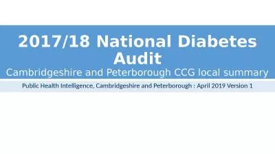2017/18 National Diabetes Audit
