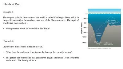 Example 1: The deepest point in the oceans of the world is called Challenger Deep and