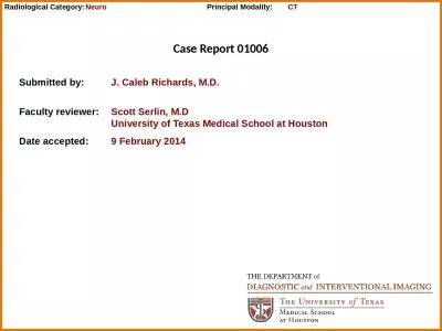 Case Report  01006 Submitted by: