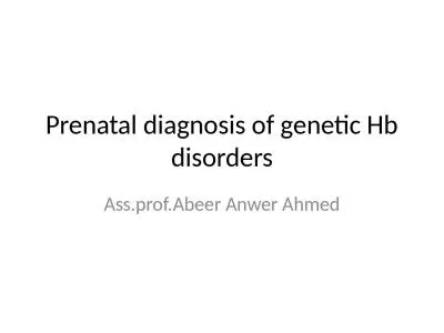 Prenatal diagnosis of genetic