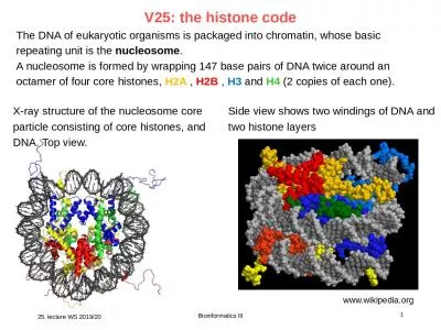 V25: the histone code   25. lecture WS 2019/20