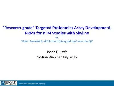 “Research-grade” Targeted Proteomics Assay Development: