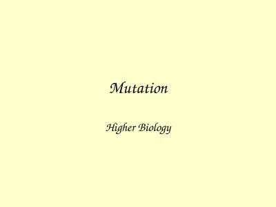 Mutation Higher Biology Mutation