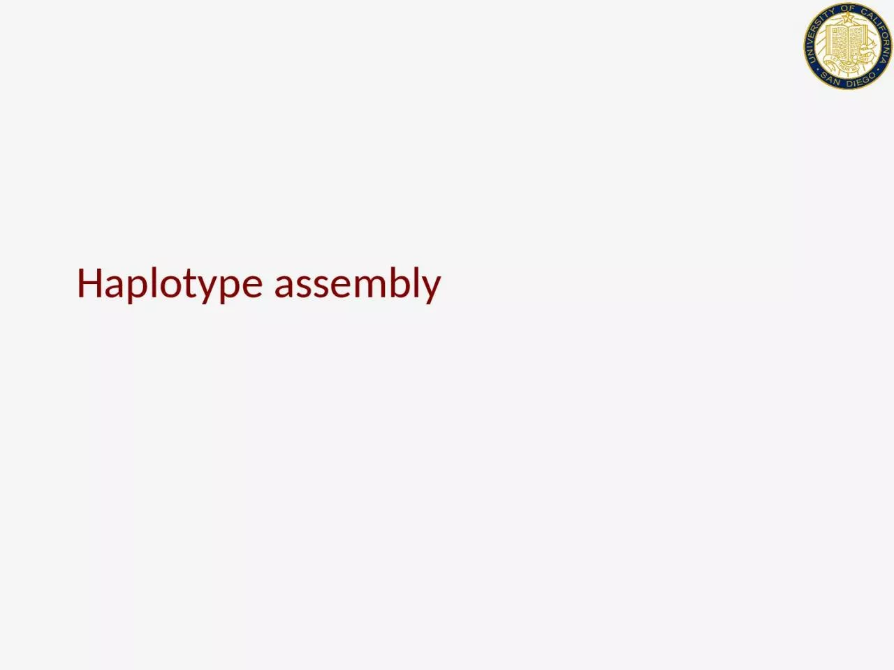 PPT-Haplotype assembly Humans are diploid