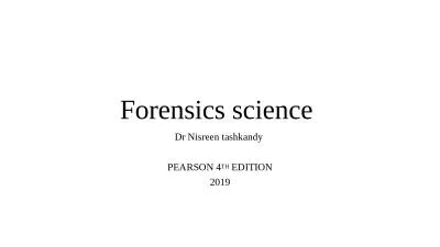 Forensics science  Dr  Nisreen