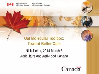 Oat Molecular Toolbox: Toward Better Oats