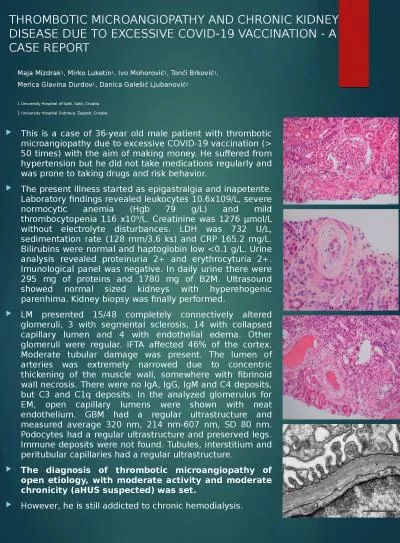 THROMBOTIC MICROANGIOPATHY AND CHRONIC KIDNEY DISEASE DUE TO EXCESSIVE COVID-19 VACCINATION