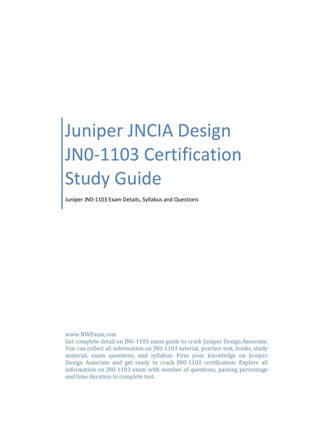 PDF-Juniper JNCIA Design JN0-1103 Certification Study Guide