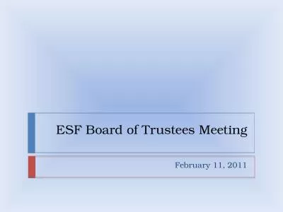 ESF Board of Trustees Meeting