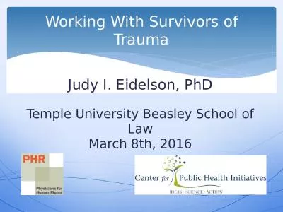 Judy I. Eidelson, PhD Temple University Beasley School of Law