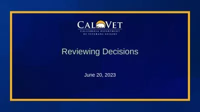 Reviewing Decisions June 20, 2023