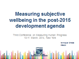 Measuring subjective wellbeing in the post-2015 development agenda