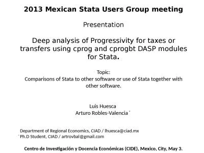 2013 Mexican  Stata  Users Group meeting