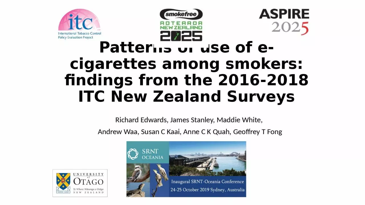 Patterns of use of e-cigarettes among smokers: findings from the 2016-2018 ITC New Zealand