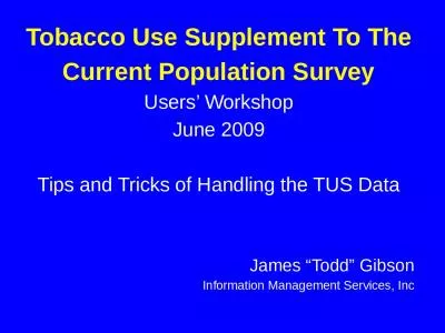 Tobacco Use Supplement To The