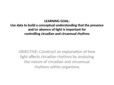 LEARNING GOAL: Use  data to build a conceptual understanding that the presence and/or