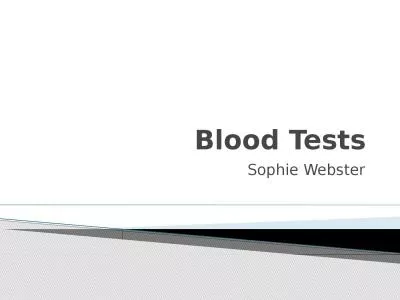 Blood Tests Sophie Webster