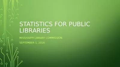 Statistics for public libraries