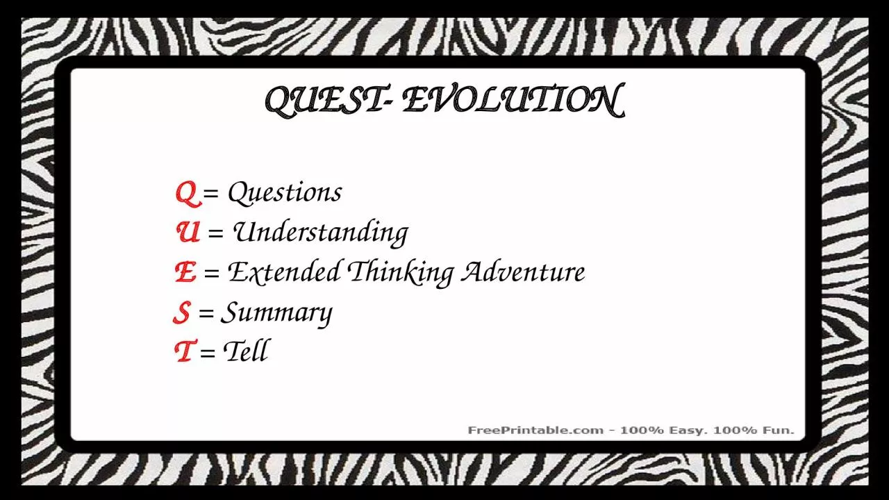 sda QUEST- EVOLUTION Q  = Questions