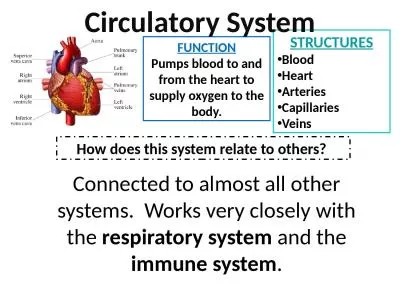 FUNCTION Pumps  blood to and from the heart to supply oxygen to the body.