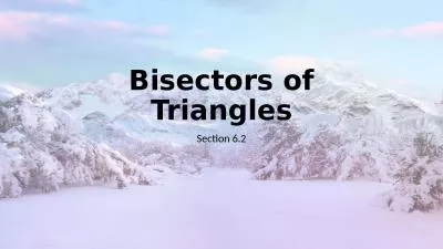 Bisectors of Triangles Section 6.2