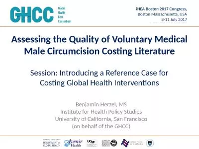Assessing the Quality of Voluntary Medical Male Circumcision Costing Literature