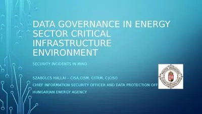 Data Governance in Energy Sector Critical Infrastructure Environment