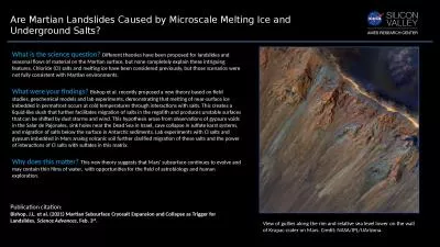 Are Martian Landslides Caused by Microscale Melting Ice and Underground Salts?